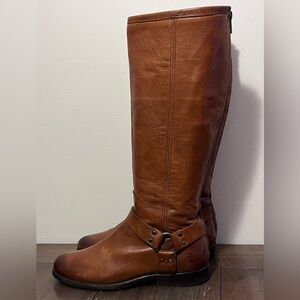 Frye Brown Leather Harness Boots Womens size 9